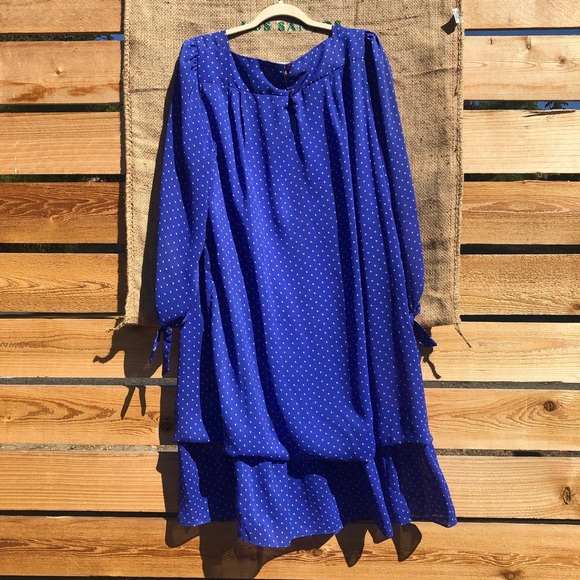 Vintage Lorac Original Drop Waist Dress Blue size 1X - Picture 4 of 5